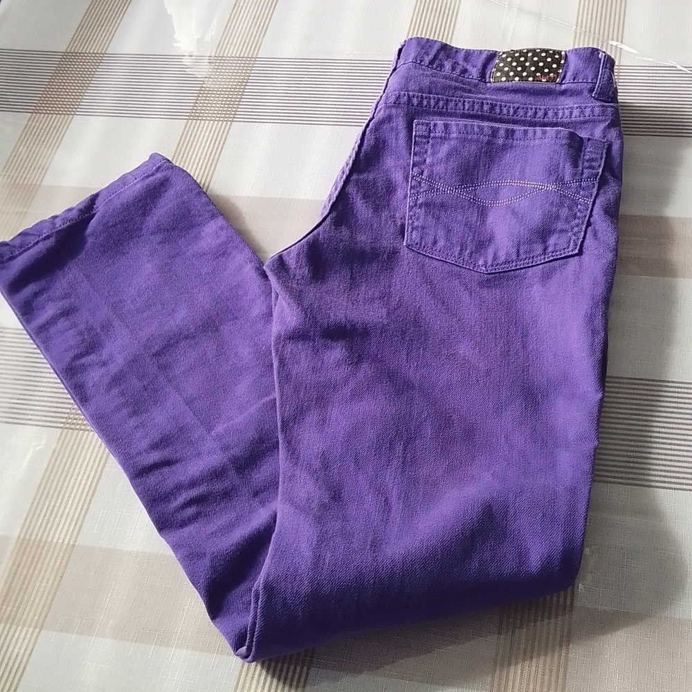 Straight Leg Denim Jeans, Purple, Inseam 30.5” ( Size 7)